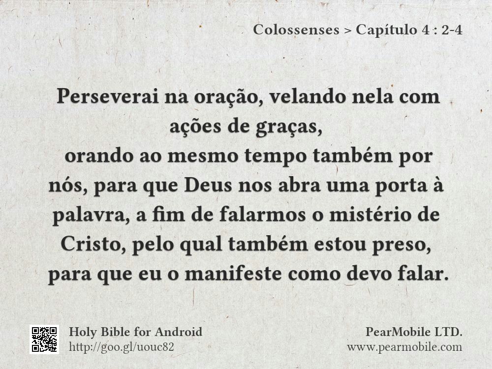 Colossenses, Capítulo 4:2-4